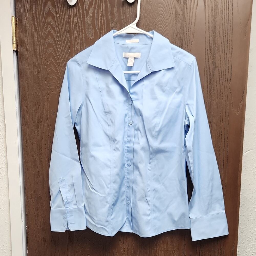 🚨2/$25 or 5/$50🚨Chico's Sky Blue Cotton Shirt